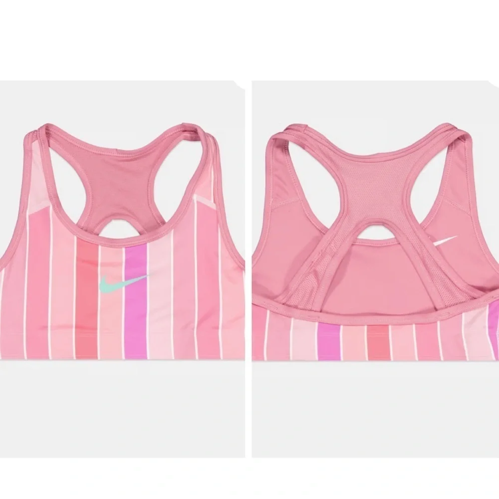 Nike Reversible Sports Bra Stripe /Solid Pink Size L